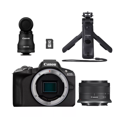 Canon | Canon EOS | R50 | RF-S 18-45mm F4.5-6.3 IS STM lens | Black | Content Creator Kit