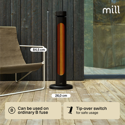 Mill | CBOC20FLOOR | Outdoor Infrared Heater | 2000 W | Black