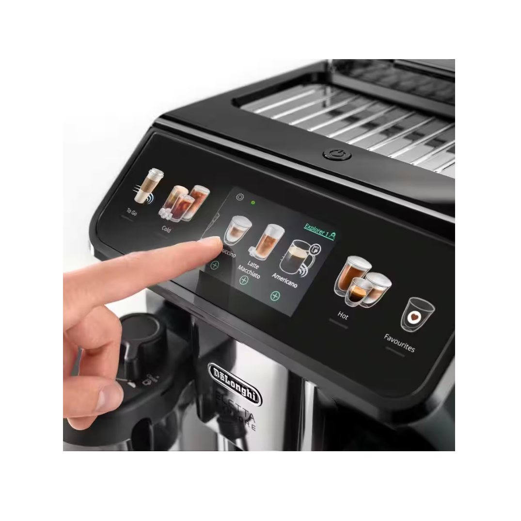 Delonghi Coffee Maker | ECAM450.55.G Eletta Explore | Pump pressure 19 bar | Built-in milk frother | Automatic | 1450 W | Grey