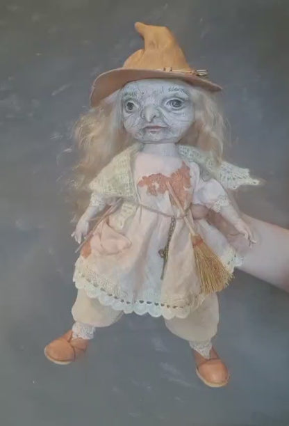 Unique Artistic Doll | Handmade |  Little Witch | Baba Jaga